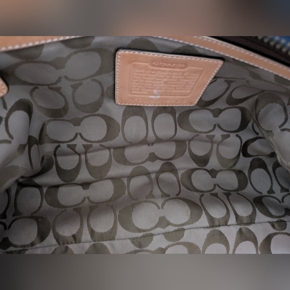 Coach Hampton Mini Blue Denim Small Tote Bag with pink detailing - Picture 8 of 9